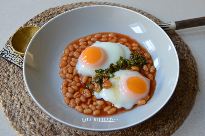 BAKED BEANS & POACHED&nbsp;EGGS